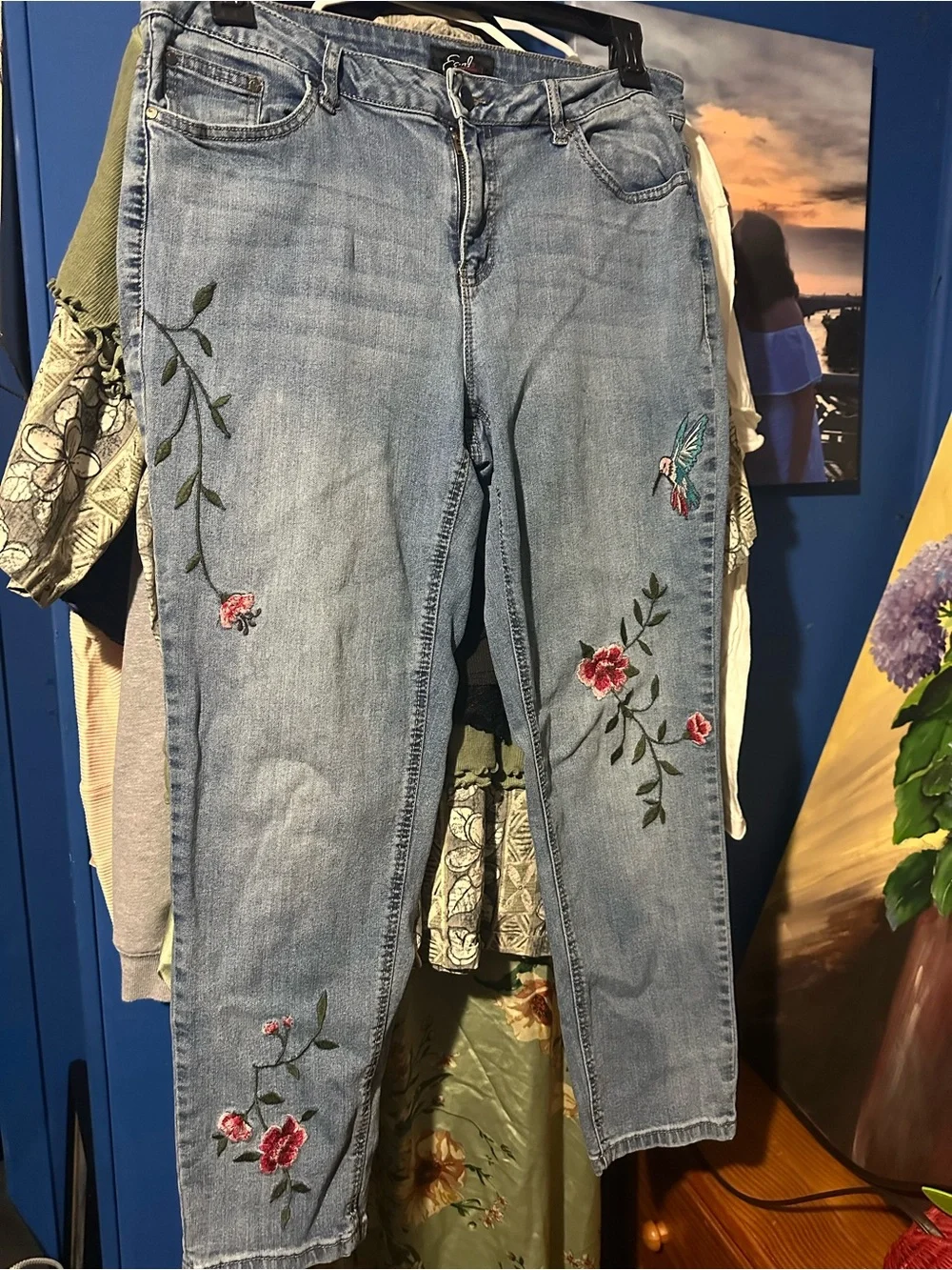 Embroidered Earl Jeans 16